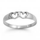 925 Solid Sterling Silver Ring - Heart Band 4 mm (0.18 inch)
