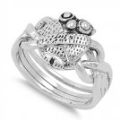 925 Solid Sterling Silver Ring - Owl Band 11 mm (0.46 inch)