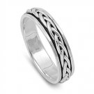 925 Solid Sterling Silver Ring - Spinner Ring Band 5 mm (0.22 inch)