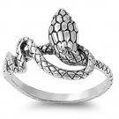 925 Solid Sterling Silver Ring - Snake Band 14 mm