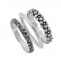 925 Solid Sterling Silver Ring - 3 Set Bali Design Band