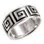925 Solid Sterling MEN'S 9MM GREEK KEY BAND 925 Solid Sterling Silver Ring Size