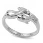 925 Solid Sterling PLAIN SILVER DOUBLE WHALE RING 925 Solid Sterling Silver Band