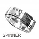 925 Solid Sterling MEN'S 8MM SPINNER RING 925 Solid Sterling Silver Band Size 8-