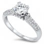 1CT ROUND CUT VINTAGE STYLE ENGAGEMENT RING Sterling Silver Ring Size 5-10 Sterl