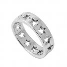 925 Solid Sterling Silver Ring - Star Band