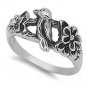 925 Solid Sterling Silver Ring - Bird Band 12mm