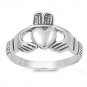 925 Solid Sterling Silver Ring - Claddagh Ring Band 11mm