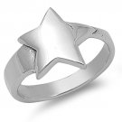 925 Solid Sterling Silver Ring - Star Band 13mm