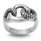 925 Solid Sterling Silver Ring - Rope Band 13mm