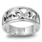 925 Solid Sterling Silver Ring - Dolphin Band 10mm