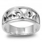 925 Solid Sterling Silver Ring - Dolphin Band 10mm