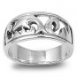 925 Solid Sterling Silver Ring - Dolphin Band 10mm