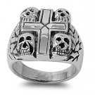 925 Solid Sterling Silver Ring - Cross Band 21 mm