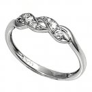 Braided Band Brilliant Cut Cubic Zirconia Wedding Band Ring Sterling Silver
