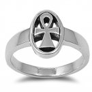 925 Solid Sterling Silver Ring - Cross Band 13mm