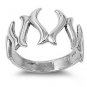 925 Solid Sterling Silver Ring - Wishbone Band 13mm