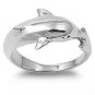 925 Solid Sterling Silver Ring - Dolphin Band 12 mm