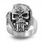 925 Solid Sterling Silver Ring - Skull Band 27mm