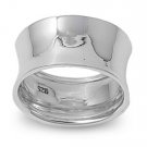 925 Solid Sterling Silver Ring - Tri-Tone Band 10mm