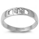 925 Solid Sterling Silver Ring - Cross Band 5mm