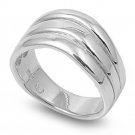 925 Solid Sterling Silver Ring - Plumeria Band 10 mm