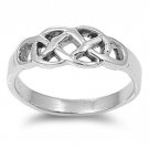 925 Solid Sterling Silver Ring - Celtic Band 7 mm