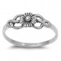 925 Solid Sterling Silver Ring - Flower Band