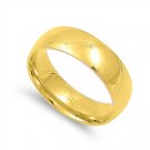 Mens Womens 6 mm Comfort Fit Stainless Steel Wedding Band Gold Plated