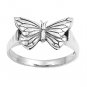 925 Solid Sterling Silver Ring - Buttefly Band 10 mm