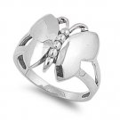 925 Solid Sterling Silver Ring - Butterfly Band 18 mm