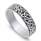 925 Solid Sterling Silver Celtic Ring Band