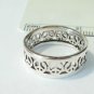 925 Solid Sterling Silver Ring -  Two Tone Band 10 mm