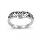 925 Solid Sterling Silver Ring - Filigree Band 8 mm