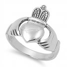 925 Solid Sterling Silver Ring - Claddagh Band 18 mm