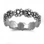 925 Solid Sterling Silver Ring - Plumeria Band 5 mm