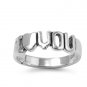 925 Solid Sterling Silver Ring - I Love U Band 6 mm