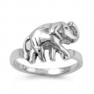 925 Solid Sterling Silver Ring - Elephant Band 11 mm