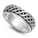 925 Solid Sterling Silver Ring - Spinner Celtic Band