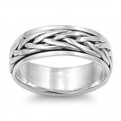 925 Solid Sterling Silver Ring - Spinner Band 7 mm