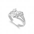 925 Solid Sterling Silver Ring - Star Band 12 mm (0.48 inch)
