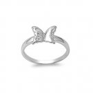 925 Solid Sterling Silver Ring - Butterfly Band 9 mm (0.35 inch)
