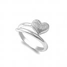 925 Solid Sterling Silver Ring - Heart Band 11 mm (0.44 inch)