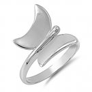 925 Solid Sterling Silver Ring - Butterfly Band 16 mm (0.66 inch)