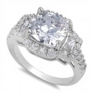 3CT Vintage Style CZ Sterling Silver Engagement Ring Sterling Silver