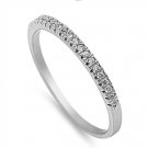 2MM HALF PAVE CZ WEDDING BAND Solid Sterling Silver Ring Sterling Silver Bridal