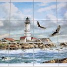 Light House Ceramic Tile Mural Eagles Backsplash 12pcs of 4.25" Kiln Fired Tiles Light House Ceramic Tile Mural Eagles Backsplash 12pcs of 4.25" Kiln Fired Tiles