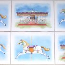 Horse Carousel Merry Go Round Ceramic Tiles 6" x 8" Kiln Fired