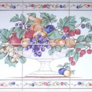 Fruit Ceramic Tile Mural 6"x 6" Kiln Fired Back Splash Grapes Apples Fruit Ceramic Tile Mural 6"x 6" Kiln Fired Back Splash Grapes Apples