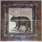 The Bear Ceramic Tile Mural 4 pc of 6" Alaskan Bear kiln Fired The Bear Ceramic Tile Mural 4 pc of 6" Alaskan Bear kiln Fired